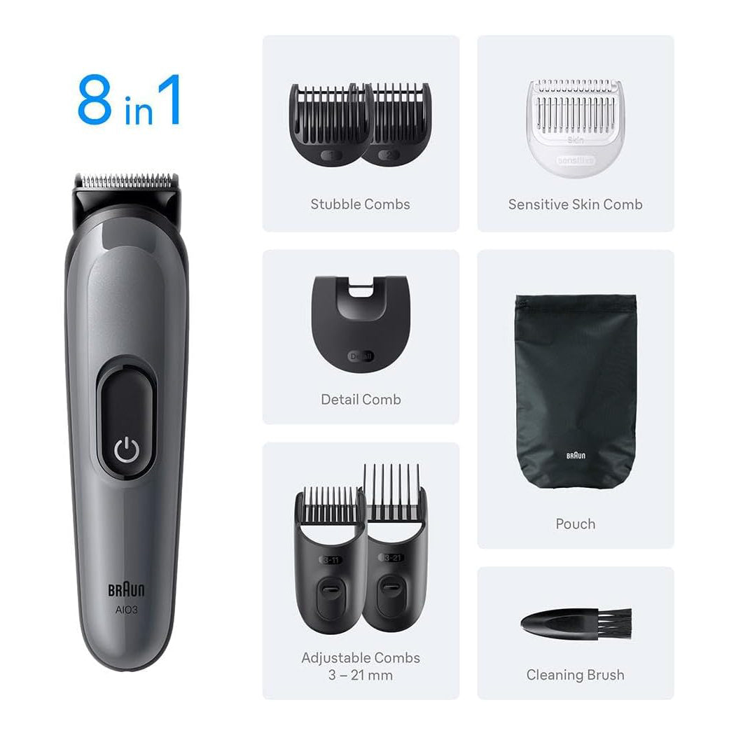 Braun  Series 3 Beard Trimmer | 8in1 Grooming Kit