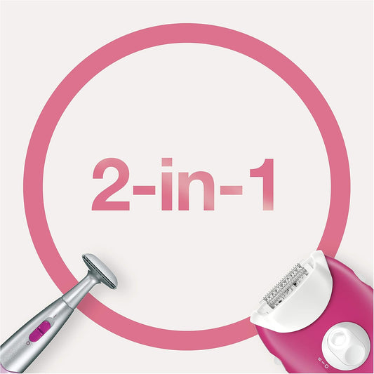 Braun Silk-epil 3 Epilator Raspberry Pink with 2 Extras